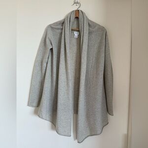 Club Monaco Cashmere Open Front Grey Cardigan with Shawl Neck